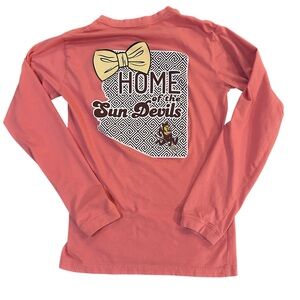 ASU Knights Coral Long Sleeve Tee with Sun Devils and Arizona graphic Size Small